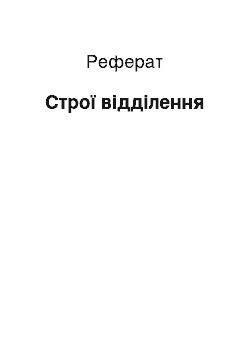 Реферат: Строї відділення