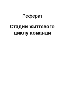 Реферат: Стадии життєвого циклу команди