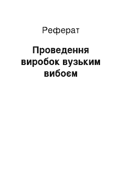 Реферат: Проведення виробок вузьким вибоєм