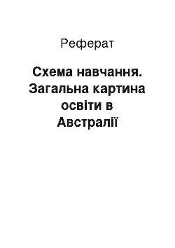 Реферат: Схема обучения. Общая картина образования в Австралии