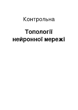 Контрольная: Топології нейронної мережі