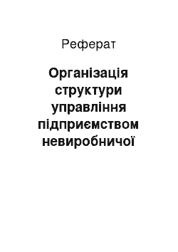 Реферат: Організація структури управління підпpиємством невиробничої сфери