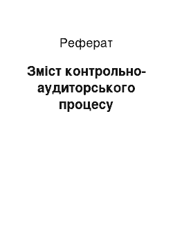 Реферат: Зміст контрольно-аудиторського процесу