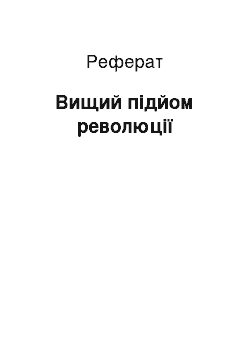 Реферат: Вищий підйом революції