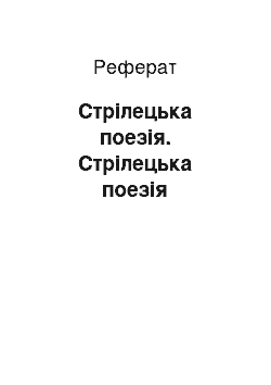 Реферат: Стрілецька поезія. Стрілецька поезія