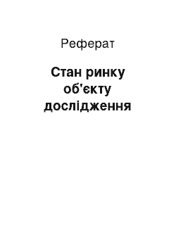 Реферат: Стан ринку об'єкту дослідження