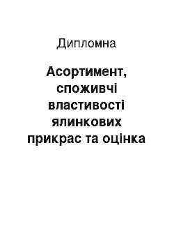 Дипломная: Асортимент, споживчі властивості ялинкових прикрас та оцінка ступеня захисту прав споживачів при їх реалізації