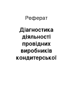 Реферат: Діагностика діяльності провідних виробників кондитерської продукції