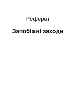 Реферат: Запобіжні заходи