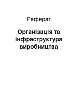 Реферат: Організація та інфраструктура виробництва