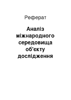 Реферат: Аналіз міжнародного середовища об'єкту дослідження