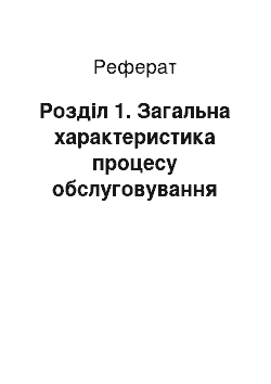 Реферат: Розділ 1. Загальна характеристика процесу обслуговування