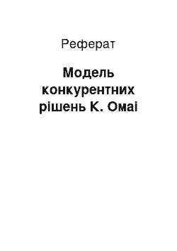 Реферат: Модель конкурентних рішень К. Омаі