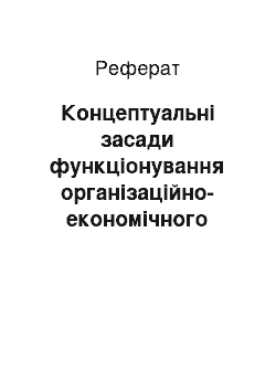 Реферат: Концептуальні засади функціонування організаційно-економічного механізму розвитку національної системи освіти