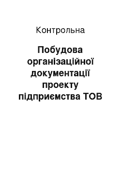 Контрольная: Побудова організаційної документації проекту підприємства ТОВ «Майстер Трейд» — Організація виробництва нових побутових лічильників газу на базі смарт-плас