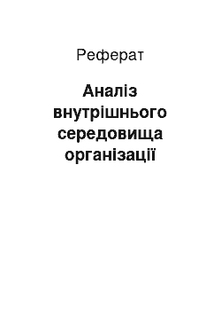 Реферат: Аналіз внутрішнього середовища організації