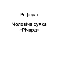 Реферат: Чоловіча сумка «Річард»